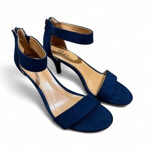 Style & Co. Deep Blue Suede Ankle Strap Heels